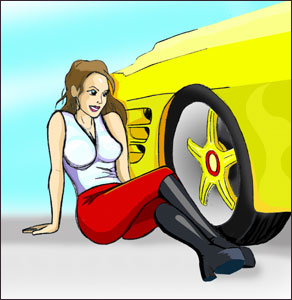 Hand Drawn Illustration for Sumi Tomo Tires