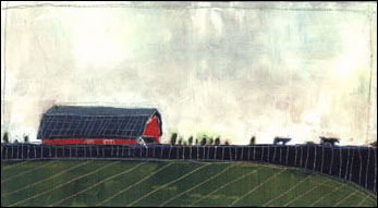 Acrylic Painting of a Farm Landscape